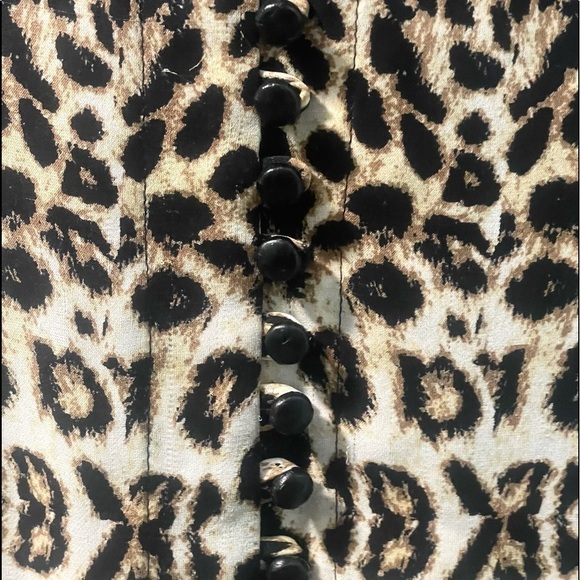 A.L.C. Daisy 100% Silk Animal Print Dress Small Long Sleeve V-Neck Loepard - Picture 12 of 15